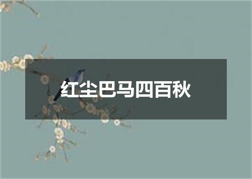 红尘巴马四百秋