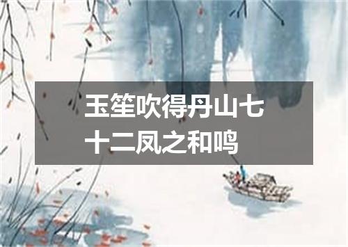 玉笙吹得丹山七十二凤之和鸣