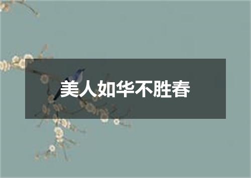 美人如华不胜春