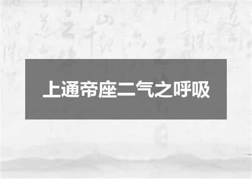 上通帝座二气之呼吸