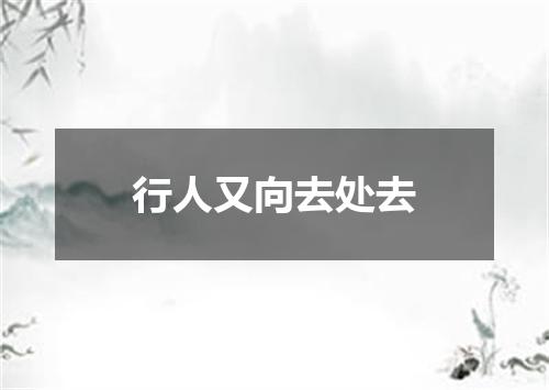 行人又向去处去