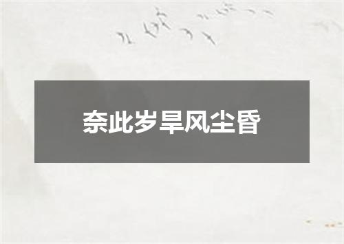 奈此岁旱风尘昏