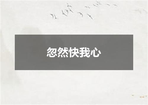 忽然快我心