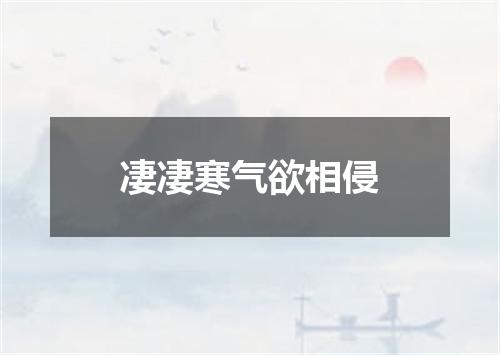凄凄寒气欲相侵