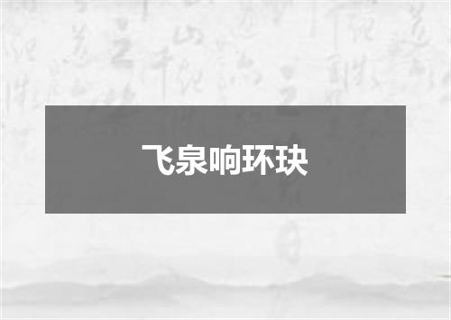 飞泉响环玦
