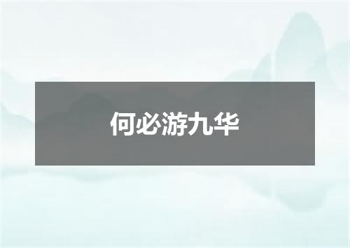 何必游九华