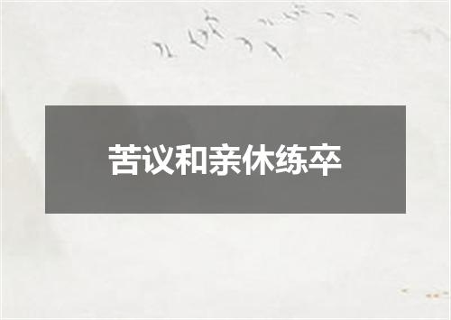 苦议和亲休练卒