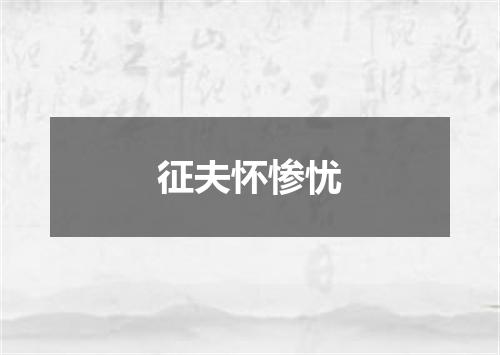 征夫怀惨忧