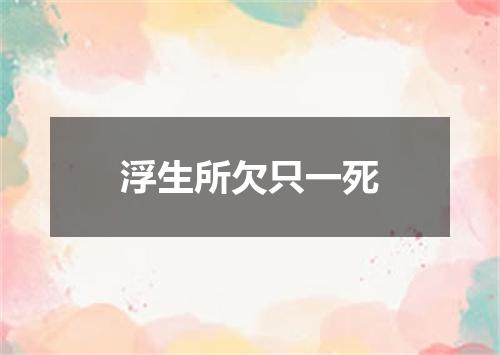 浮生所欠只一死