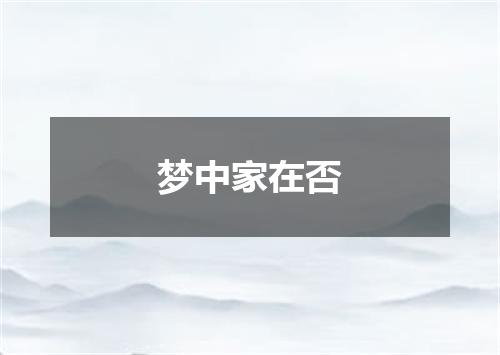 梦中家在否