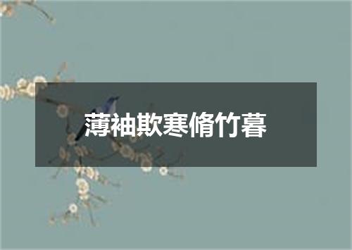 薄袖欺寒脩竹暮