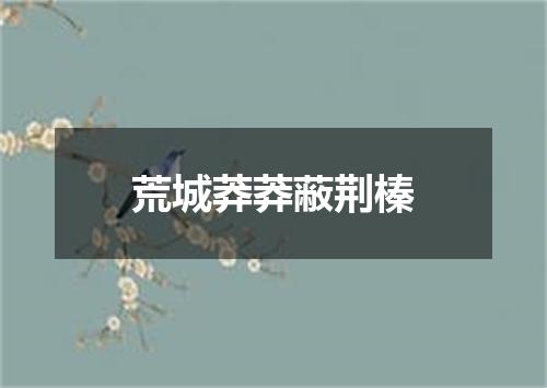 荒城莽莽蔽荆榛