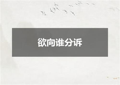 欲向谁分诉