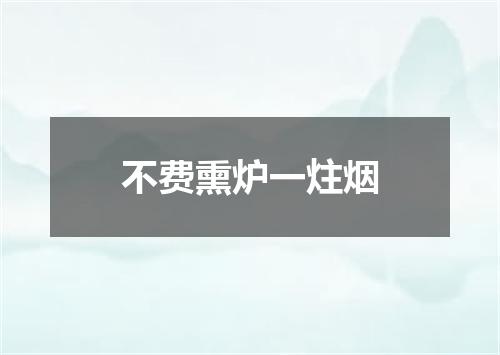 不费熏炉一炷烟