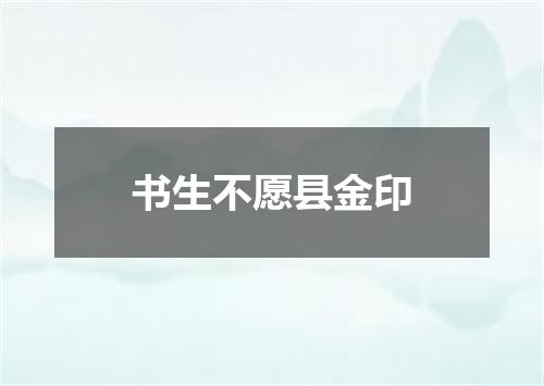 书生不愿县金印