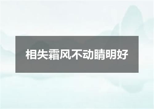 相失霜风不动睛明好