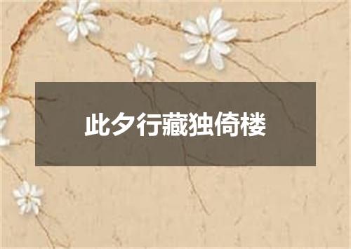 此夕行藏独倚楼