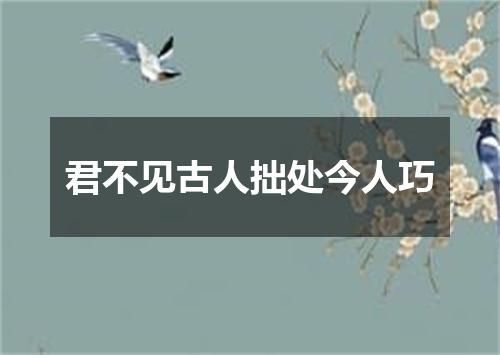 君不见古人拙处今人巧