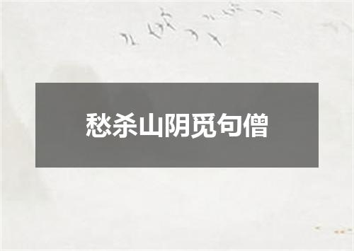 愁杀山阴觅句僧