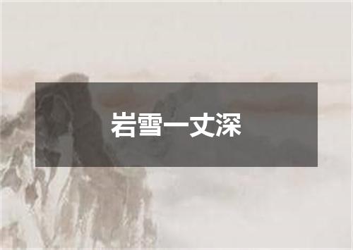 岩雪一丈深