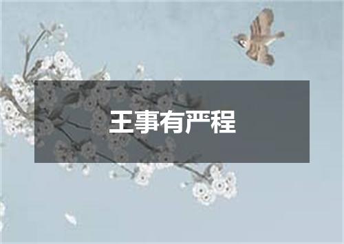 王事有严程