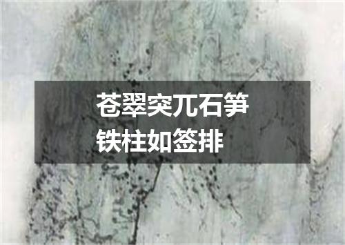 苍翠突兀石笋铁柱如签排