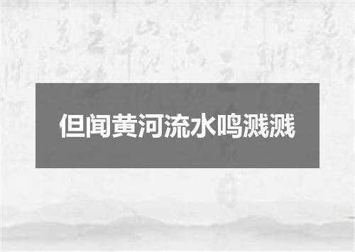 但闻黄河流水鸣溅溅
