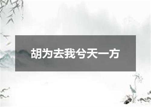 胡为去我兮天一方