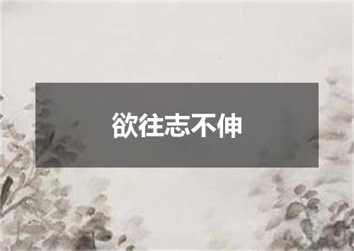 欲往志不伸