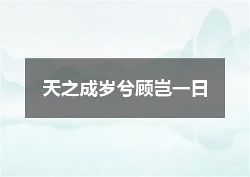 天之成岁兮顾岂一日