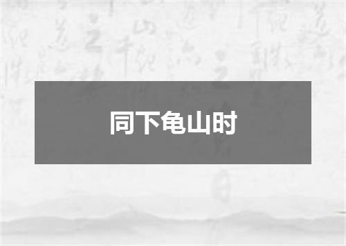 同下龟山时