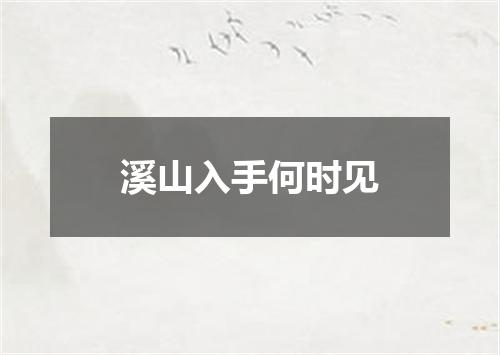 溪山入手何时见