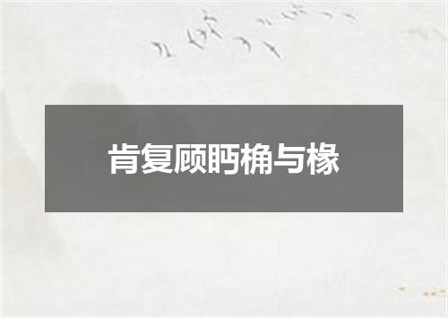 肯复顾眄桷与椽
