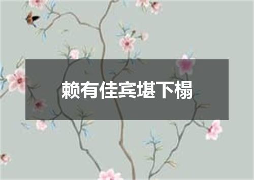 赖有佳宾堪下榻