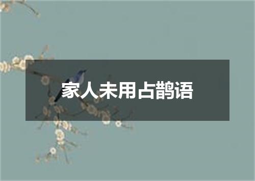 家人未用占鹊语