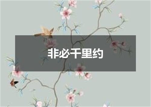 非必千里约