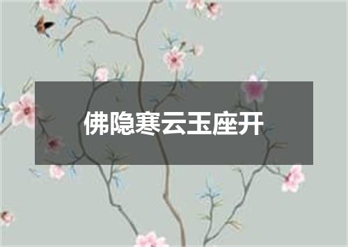 佛隐寒云玉座开