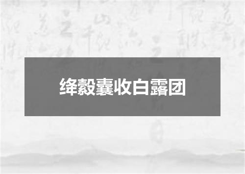 绛縠囊收白露团