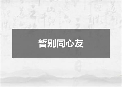 暂别同心友