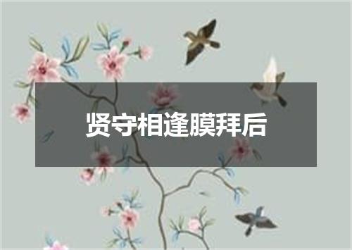 贤守相逢膜拜后