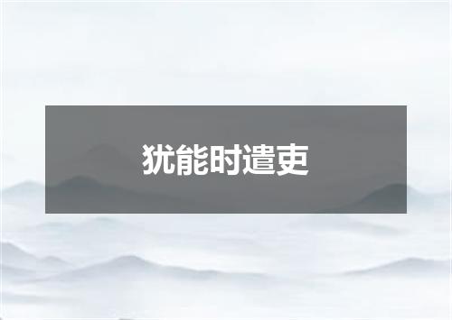 犹能时遣吏