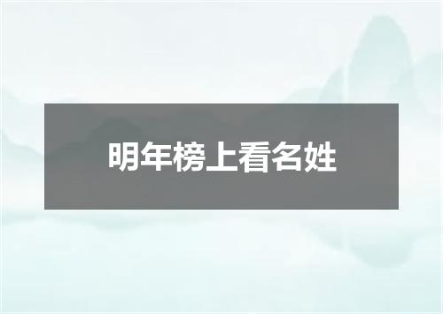 明年榜上看名姓