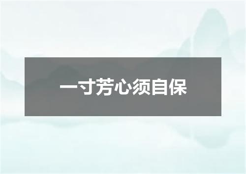 一寸芳心须自保