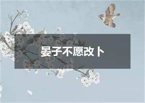 晏子不愿改卜