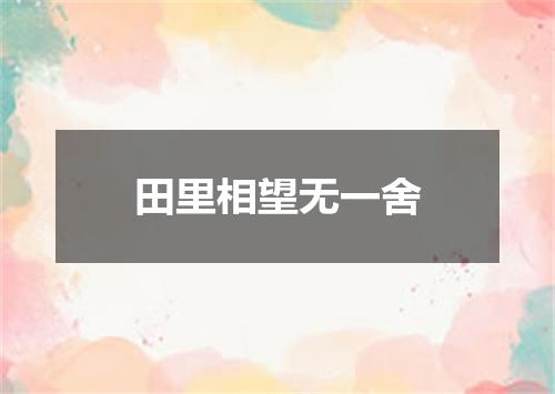 田里相望无一舍