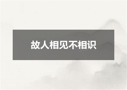 故人相见不相识