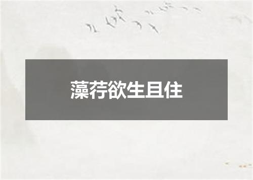 藻荇欲生且住