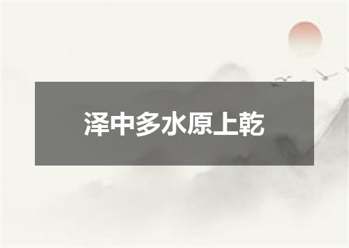 泽中多水原上乾