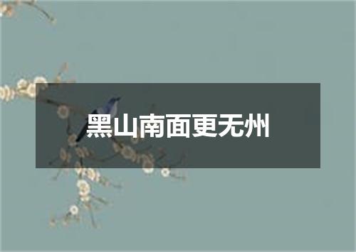 黑山南面更无州