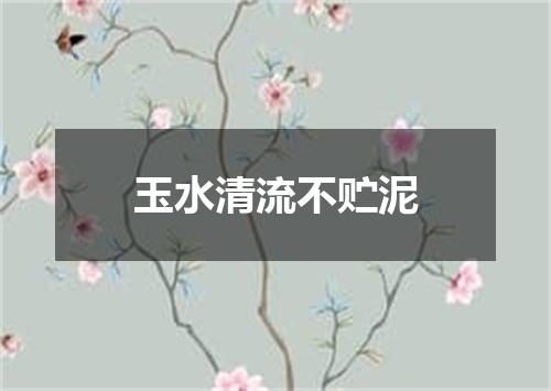 玉水清流不贮泥